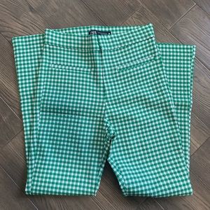 Zara Gingham Mini Flare Pants